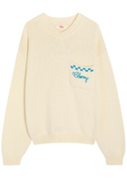 Cherry Los Angeles Motors Embroidered Knit Jumper Cream
