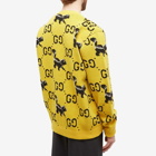 Gucci Men's GG Skunk Cardigan in Yellow