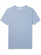 Club Monaco - Slub Linen and Cotton-Blend Piqué T-Shirt - Blue