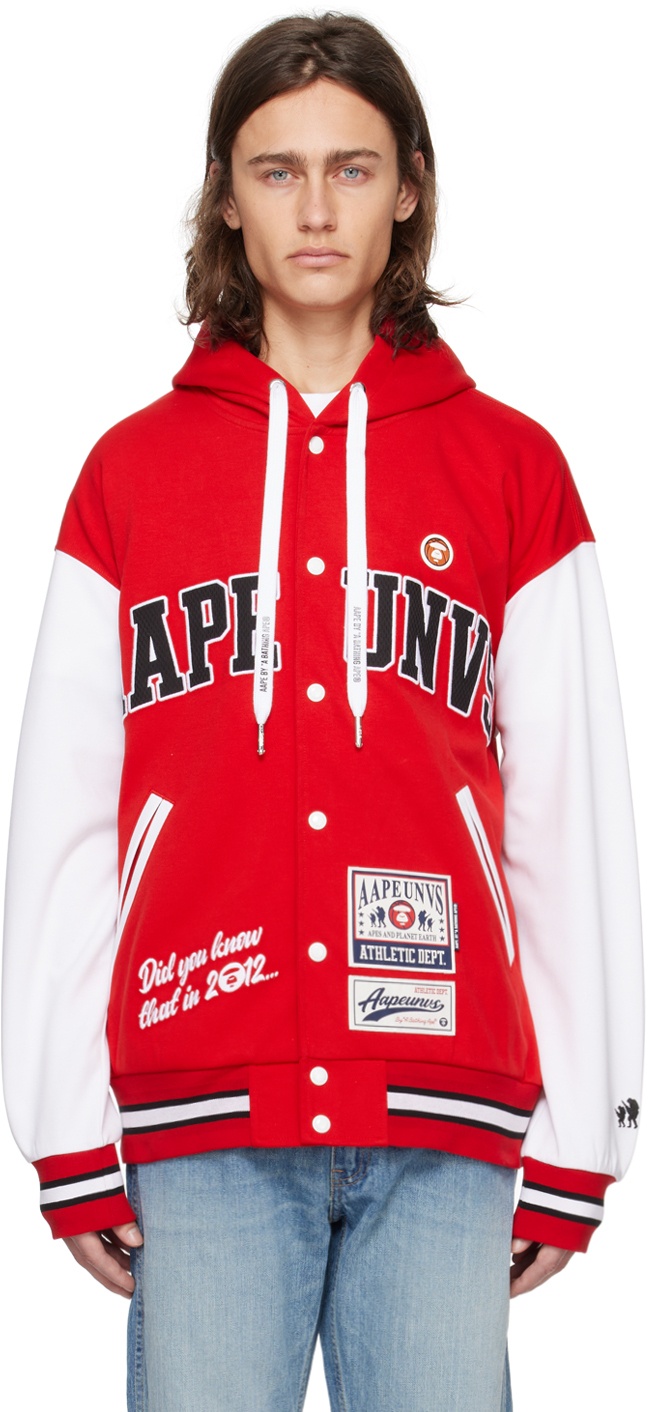 Photo: AAPE by A Bathing Ape Red Patch Bomber Jacket