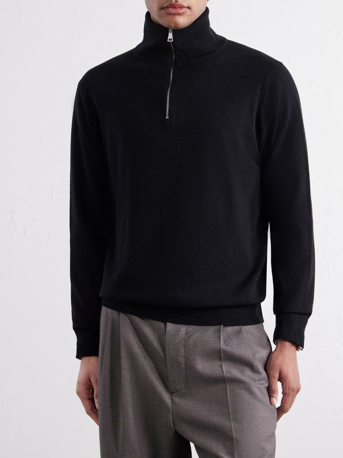 Begg & Co - Heriot Half-Zip Cashmere Sweater - Black