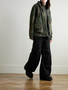 Balenciaga - Logo-Embroidered Printed Cotton-Jersey Hoodie - Green