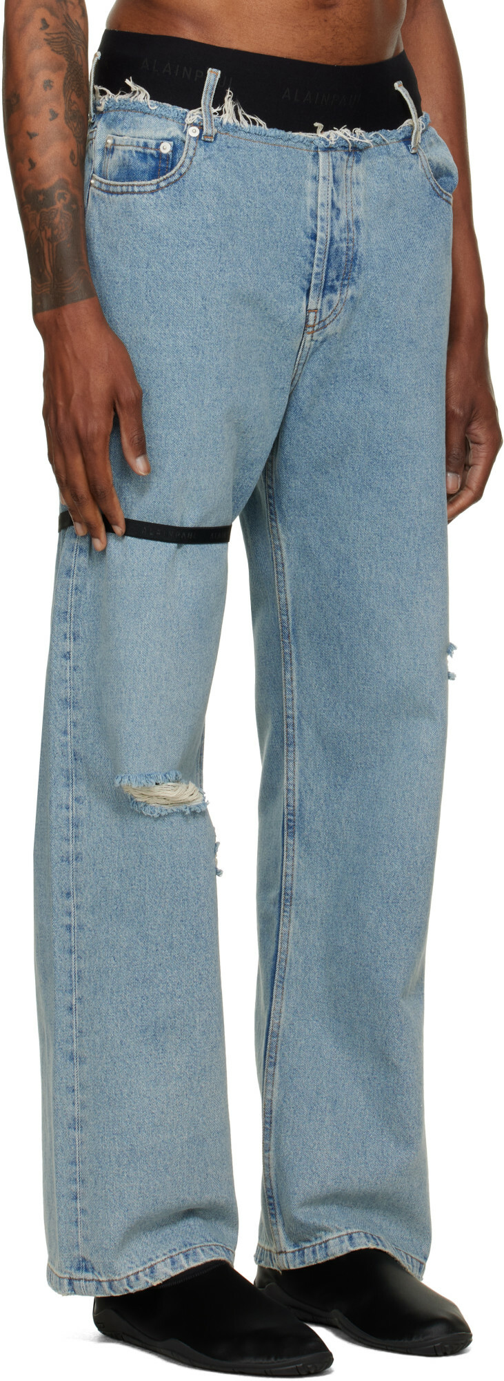 ALAINPAUL Blue Regular Fit Jeans