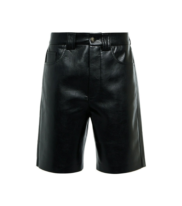Photo: Nanushka - Torin faux-leather Bermuda shorts