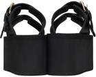 Moschino Black Lettering Logo Wedge Sandals