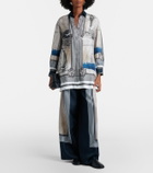 Max Mara Oversized printed silk twill shirt