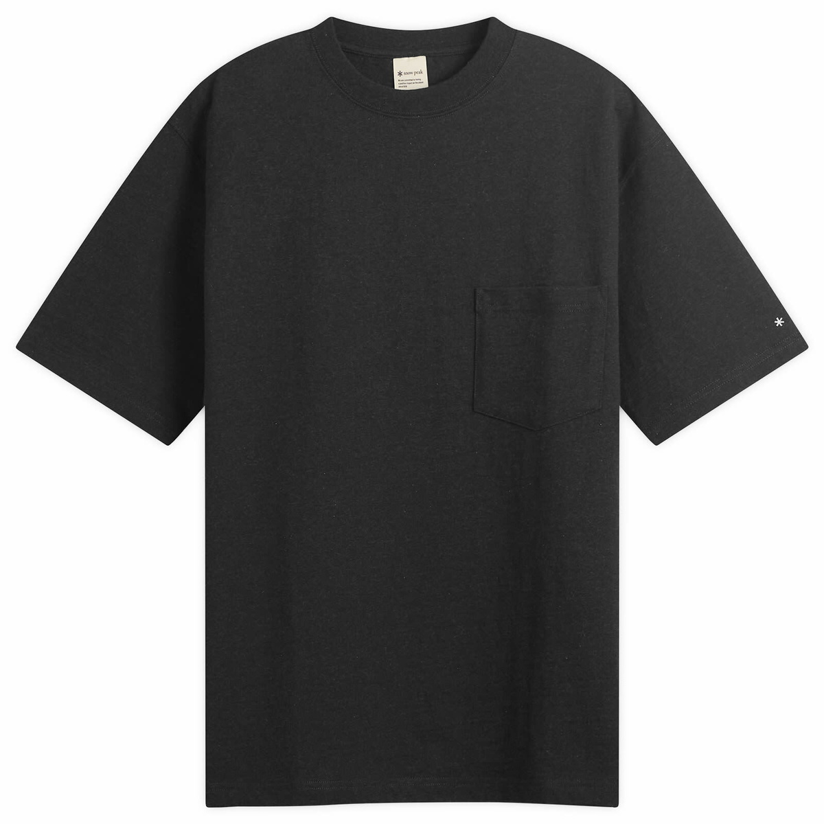 Snow Peak Men's Recycled Cotton T-Shirt in Black