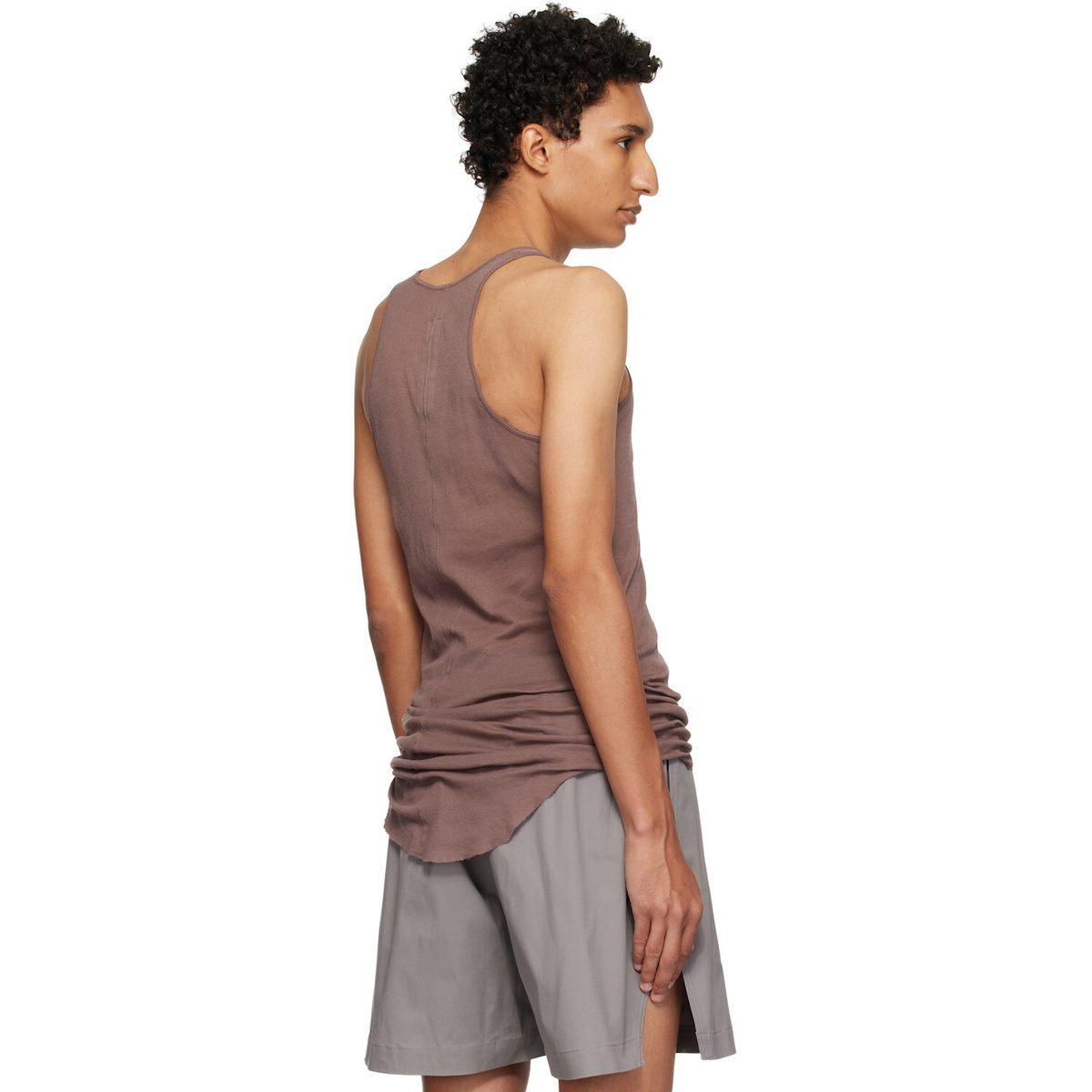 Rick Owens Purple Tower Basic Rib Tank Top