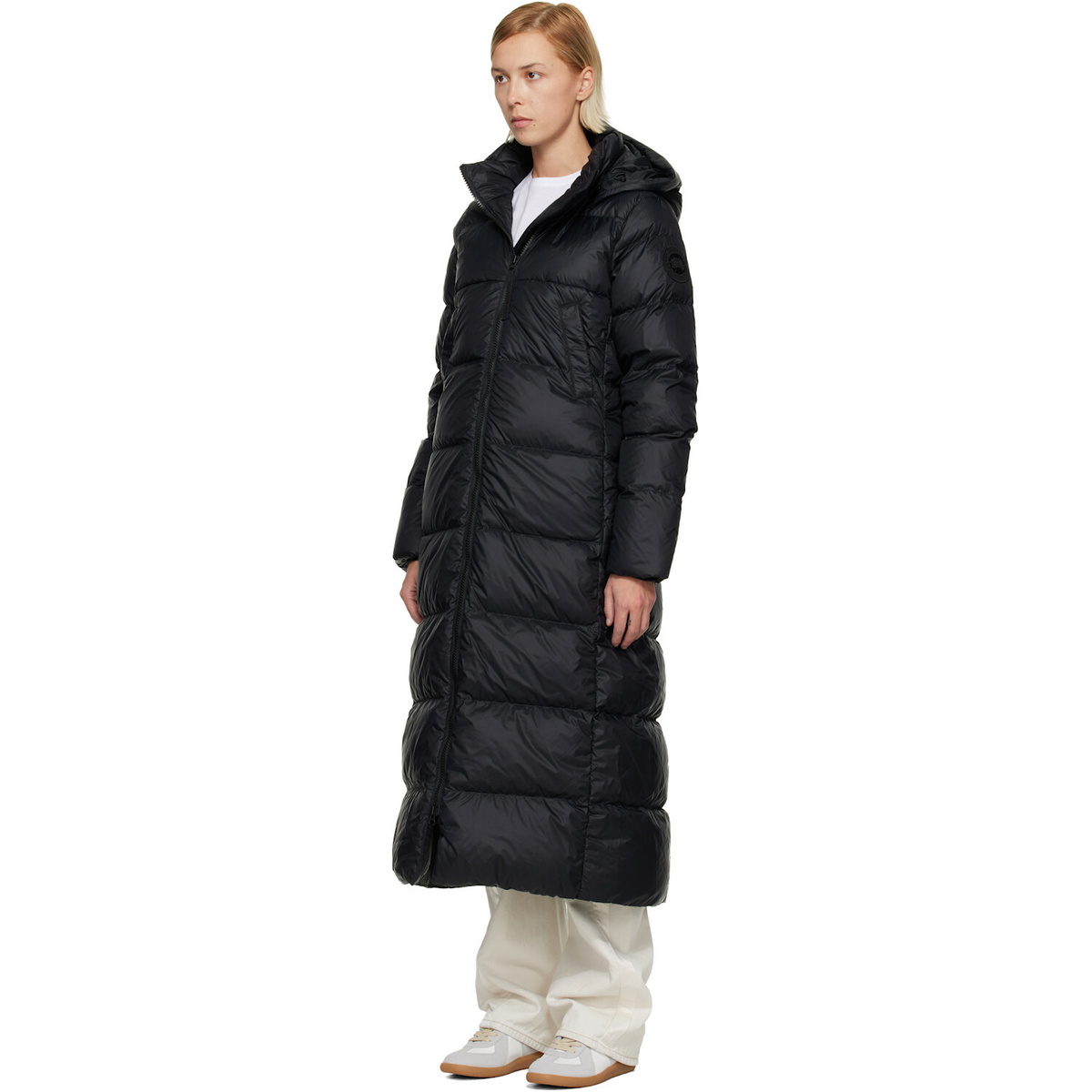 Canada Goose Black 'Tonal Label' Mystique Down Coat