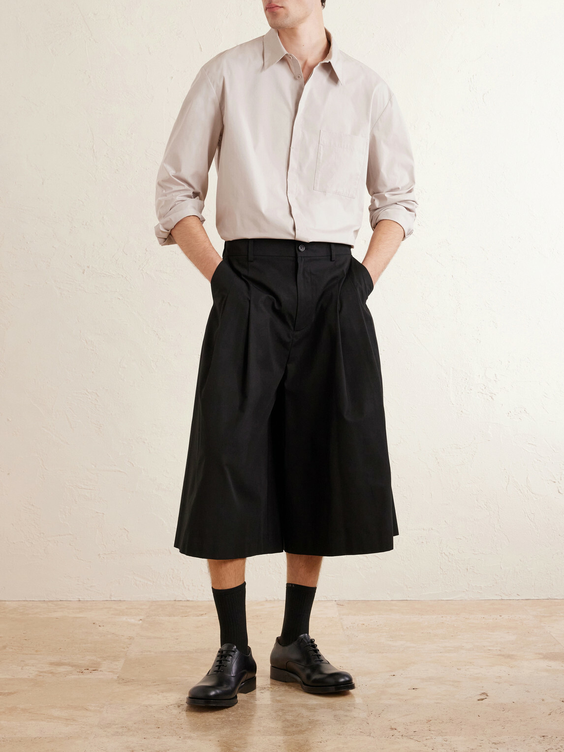 Amomento - Oversized Cotton Shirt - Neutrals