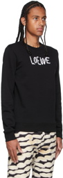 Loewe Black Embroidered Logo Sweatshirt