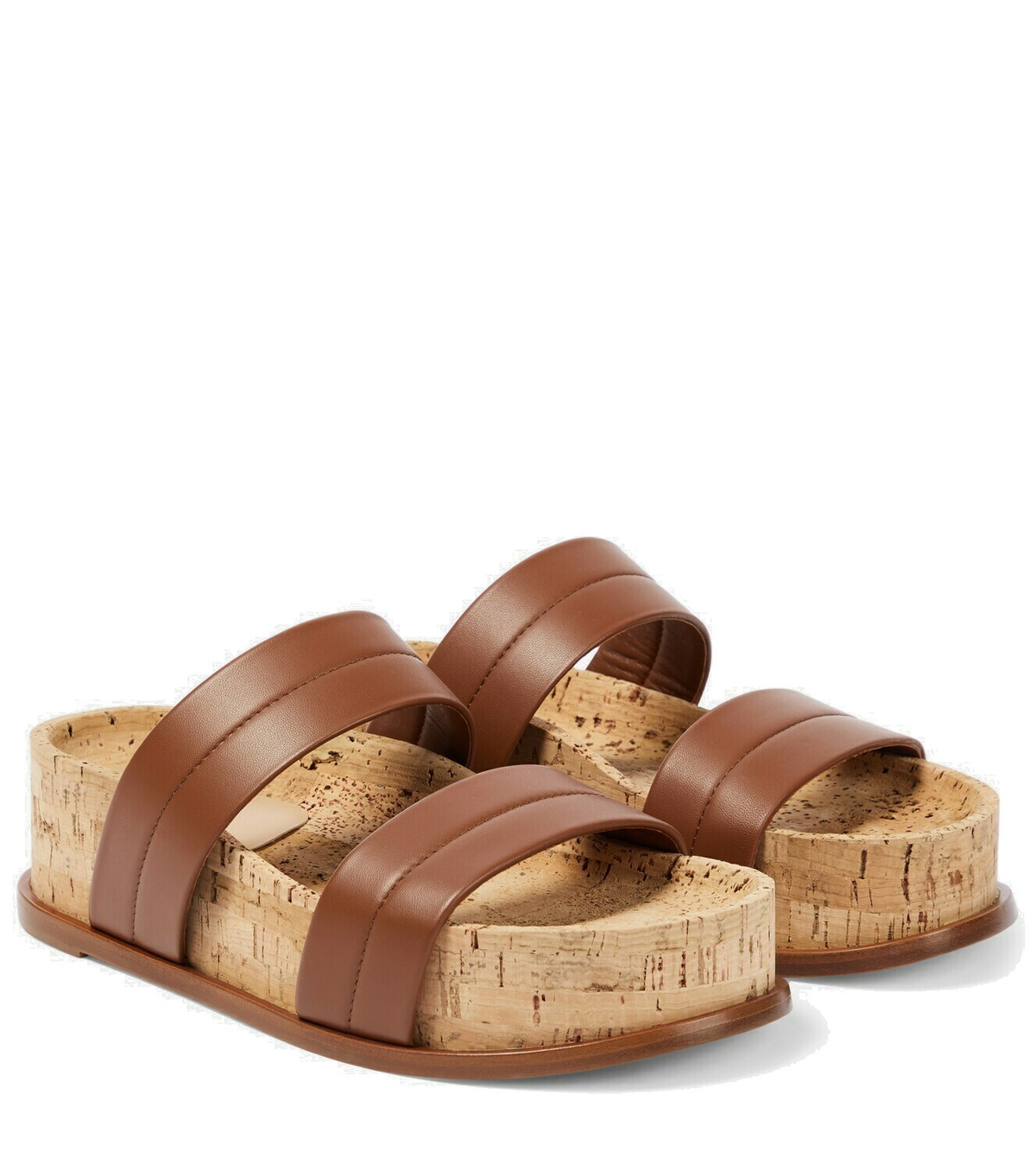 【GABRIELA HEARST】 Striker leather platform slides サンダル Gabriela Hearst - Striker leather platform sandals Gabriela