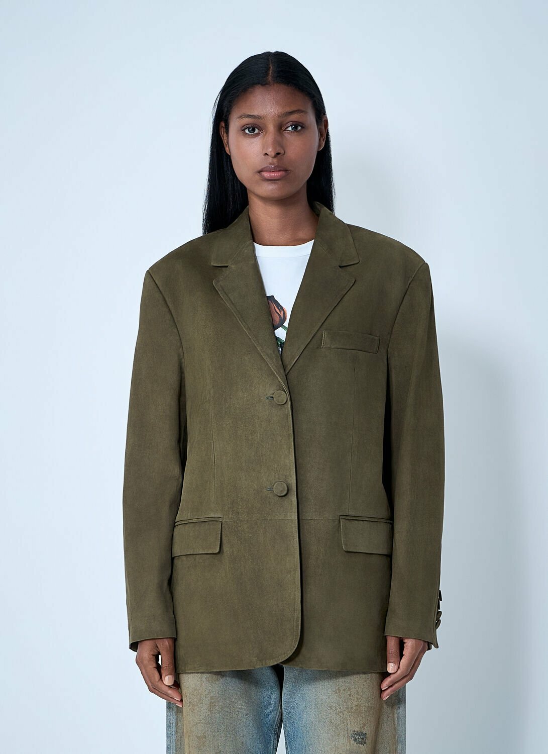 Marni Suede Single-Breasted Blazer