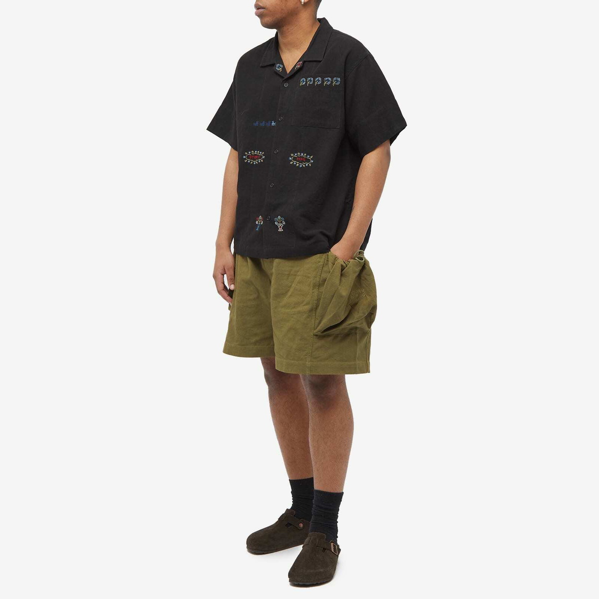 Story mfg. Men's Salt Cargo Shorts in Olive Slub