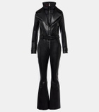 Perfect Moment Belted faux leather ski suit