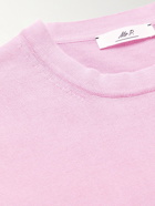 Mr P. - Slim-Fit Knitted Organic Cotton T-Shirt - Pink