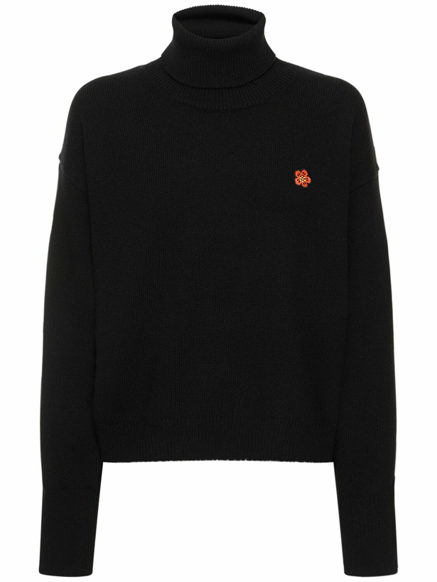 Photo: KENZO PARIS - Crest Boxy Turtleneck Wool Sweater