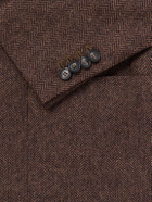 De Petrillo - Posillipo Wool and Cashmere-Blend Herringbone Blazer - Brown