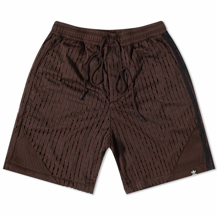 Photo: Adidas Men's x SFTM Mesh Shorts in Dark Brown
