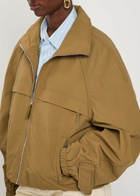Acne Studios Logo-embroidered Poplin Jacket Khaki
