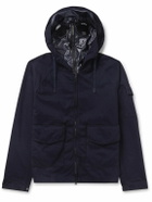 C.P. Company - Explorer Goggle-Appliquéd Jersey and Coated-Shell Hooded Jacket - Blue