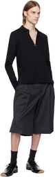 Mugler Gray Pinstripe Pierced Tailored Shorts