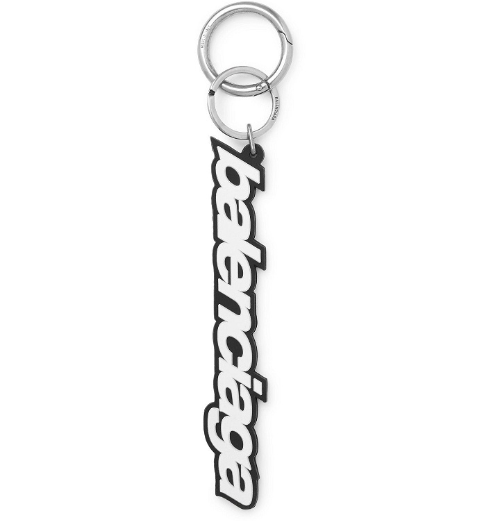 Photo: Balenciaga - Logo-Debossed Rubber Key Fob - White