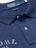 Polo Ralph Lauren - Logo-Appliquéd Printed Cotton-Piqué Polo Shirt - Blue