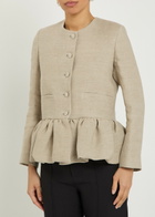 Liberowe Peplum-hem Linen Jacket Beige