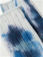 Anonymous Ism - Ribbed Tie-Dyed Cotton-Blend Socks