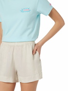 MC2 Saint Barth Woman Off-white Linen Pull Up Shorts Meave