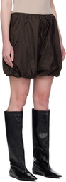 AMOMENTO Brown Nylon Volume Shorts