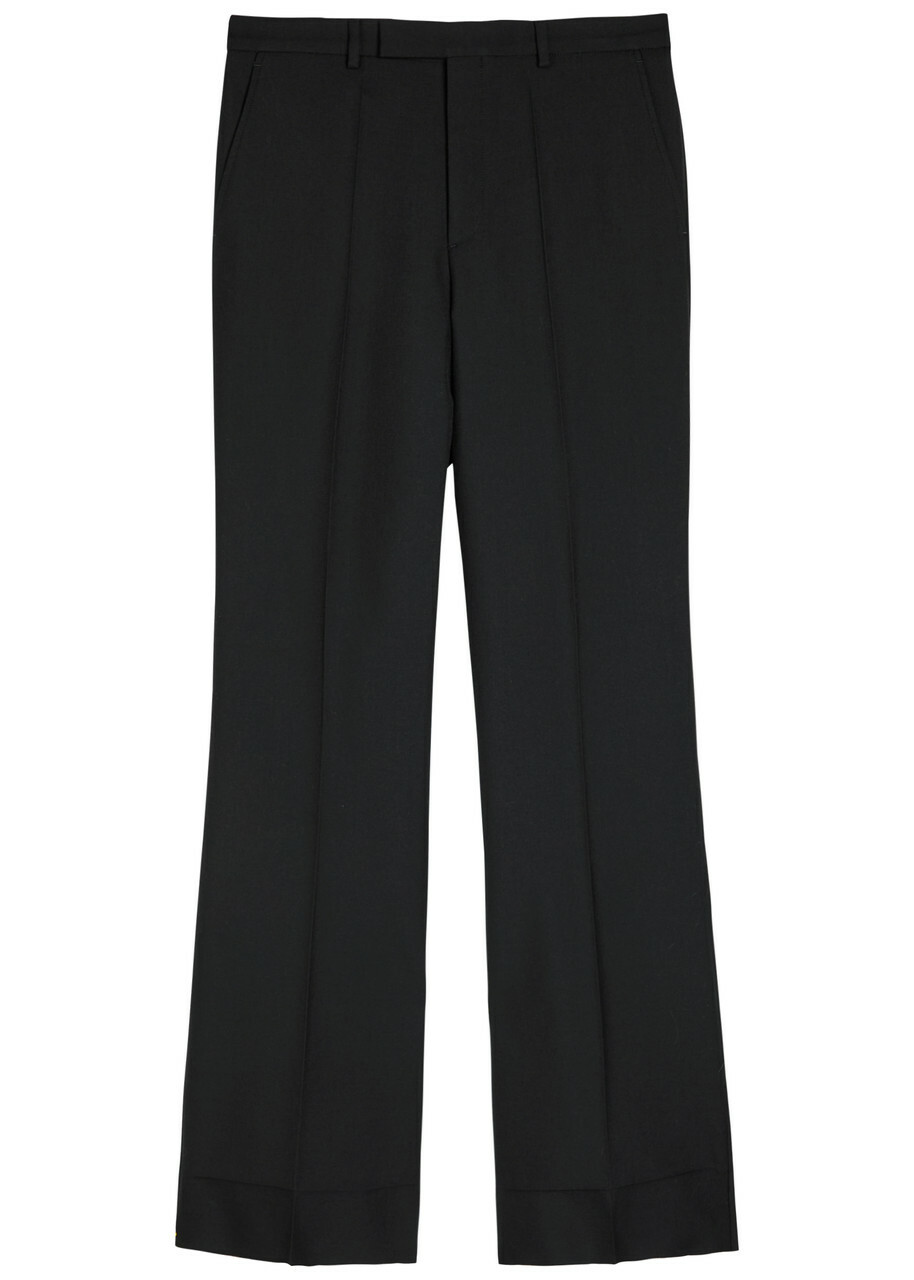 Valentino Garavani Flared-leg Twill Trousers Black
