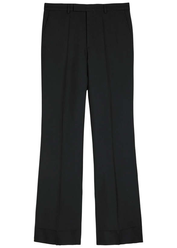 Photo: Valentino Garavani Flared-leg Twill Trousers Black