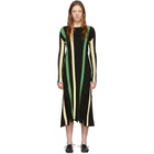 Loewe Black and Yellow Stripe Rib Knit Dress