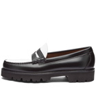 Bass Weejuns Men's Larson 90s Loafer in Black/White Leather