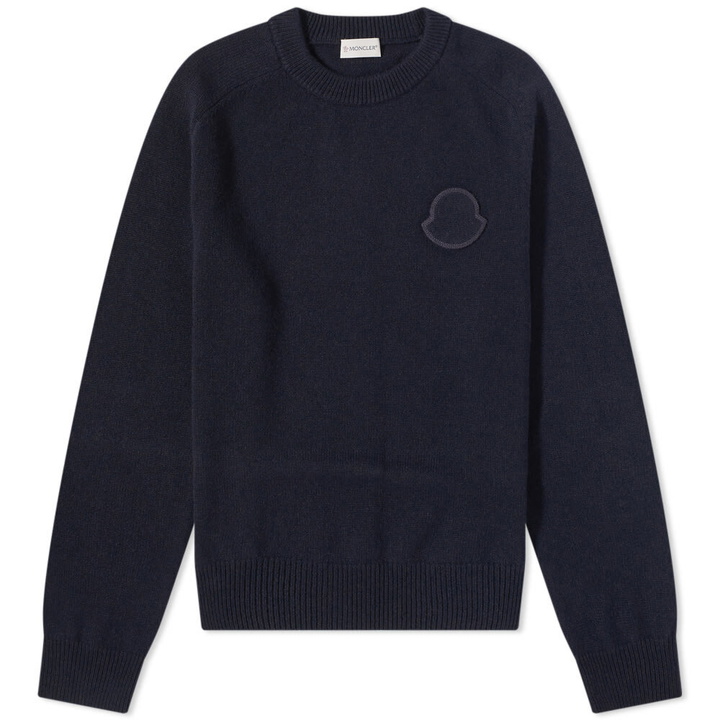 Photo: Moncler Men's Logo Crew Knit in Navy