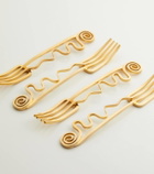 L'Objet Spirale set of 4 cocktail forks