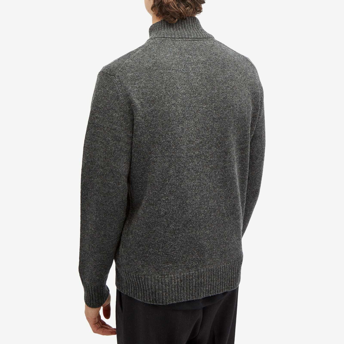 Wood Wood Men's AA Half Zip Knit in Charcoal