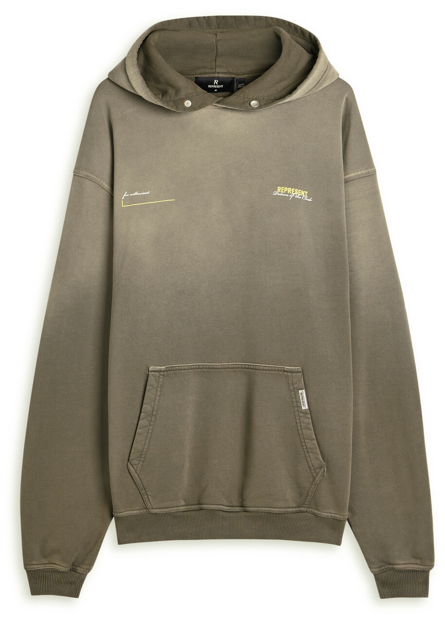 Represent Patron Of The Club Hooded Cotton Sweatshirt Olive Represent