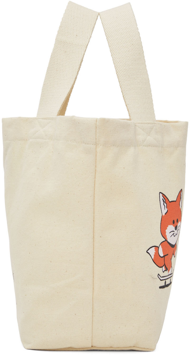 Maison Kitsuné Beige LINE FRIENDS Edition Mini Tote Bag