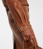 Miu Miu Shearling-trimmed leather jacket