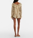 Posse Priscilla leopard-print silk shorts