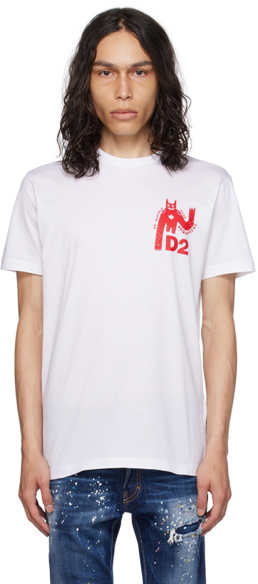 Photo: Dsquared2 White Printed T-Shirt