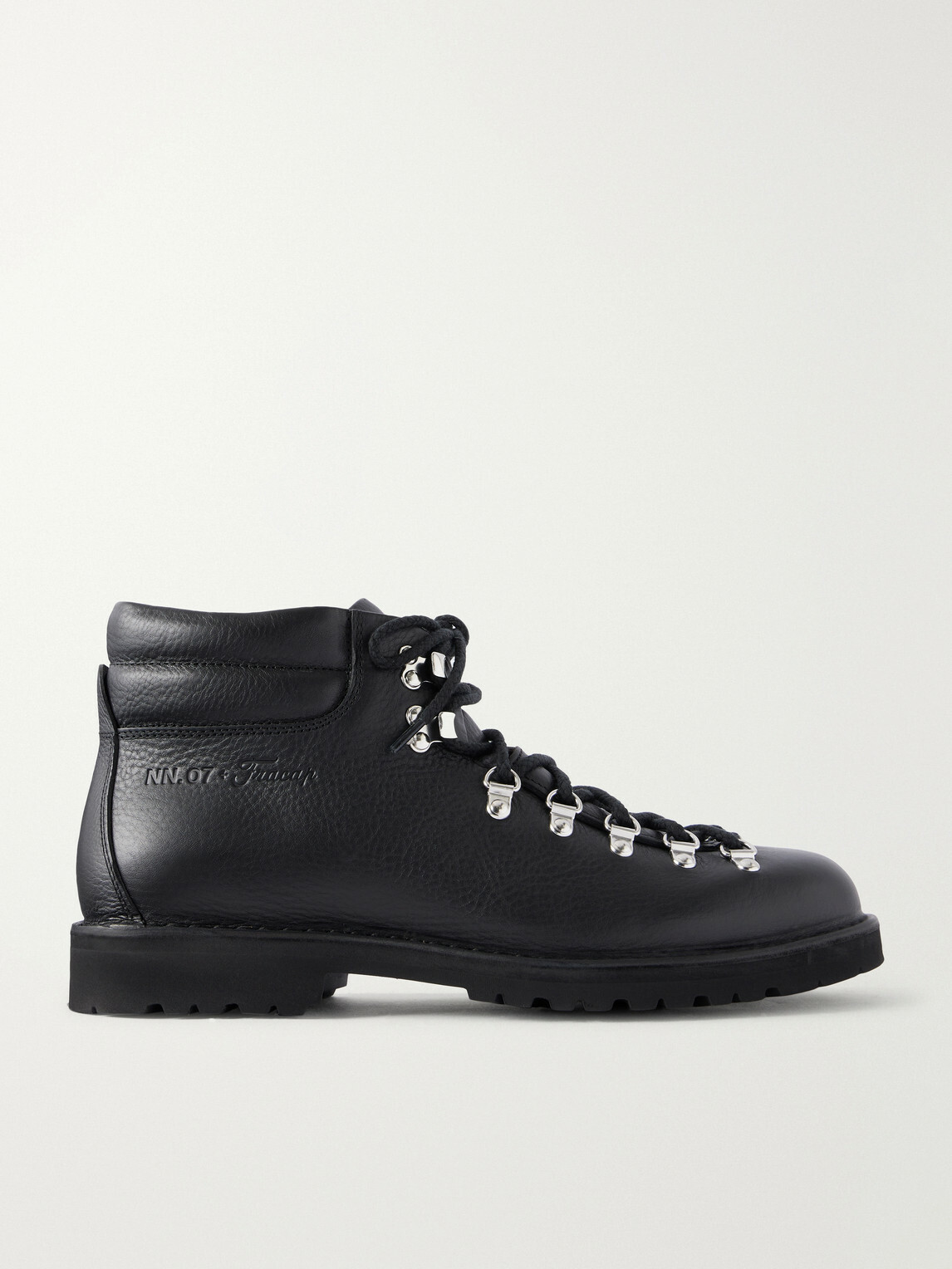 NN07 - Fracap M127 Textured Leather Hiking Boots - Black