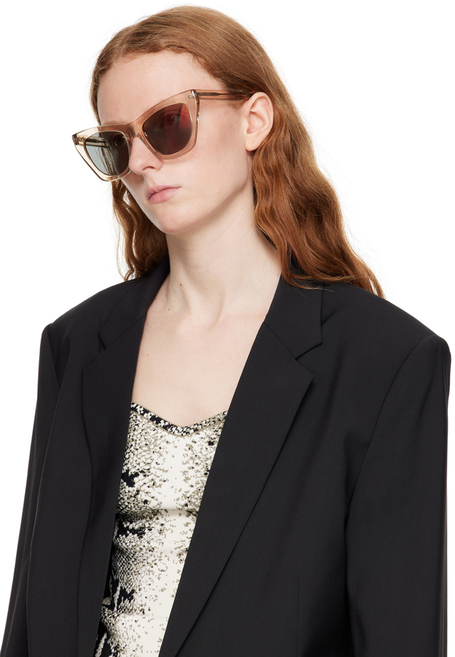 サングラス SAINT LAURENT Woman Sunglasses Beige SL214KATETHIN 002 Saint Laurent Beige SL 214 Kate Sunglasses Saint Laurent