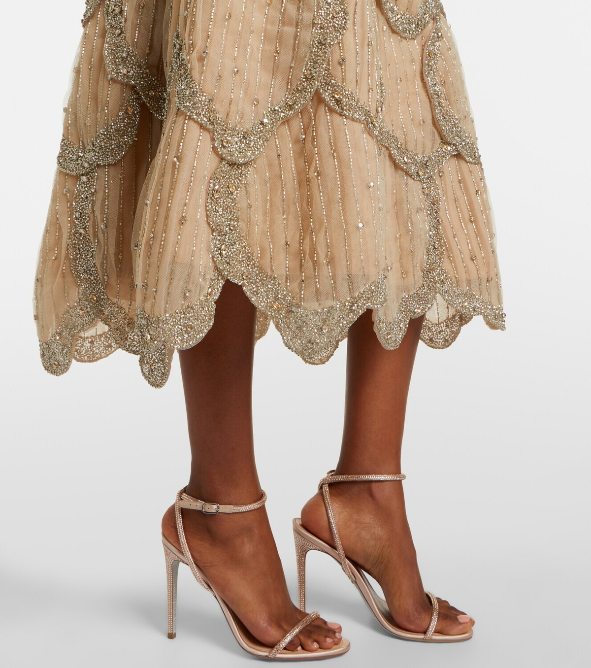 Costarellos Sylvie embellished georgette cocktail dress