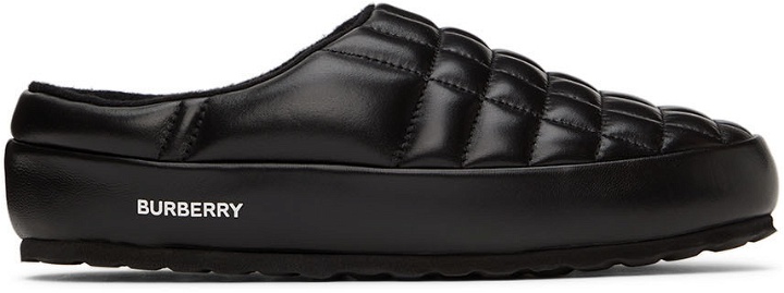 Photo: Burberry Black Leather Quilted Slippers