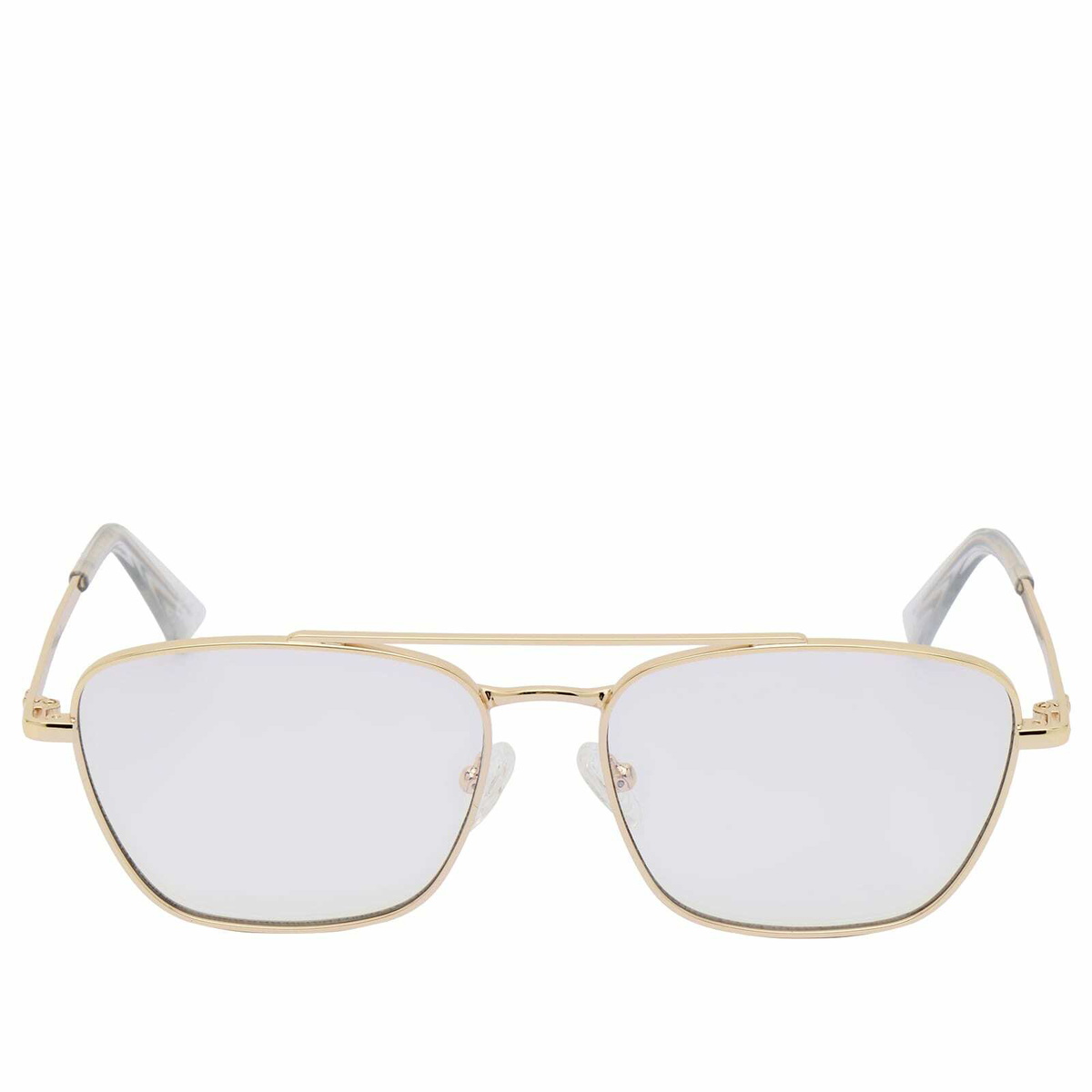 Le Specs Diametric Blue Light Glasses in Gold/Blue Light Lens 
