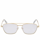 Le Specs Diametric Blue Light Glasses in Gold/Blue Light Lens 